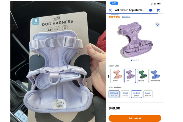 Heart To Tail Dog Harness is Dupe of Wild One Harness